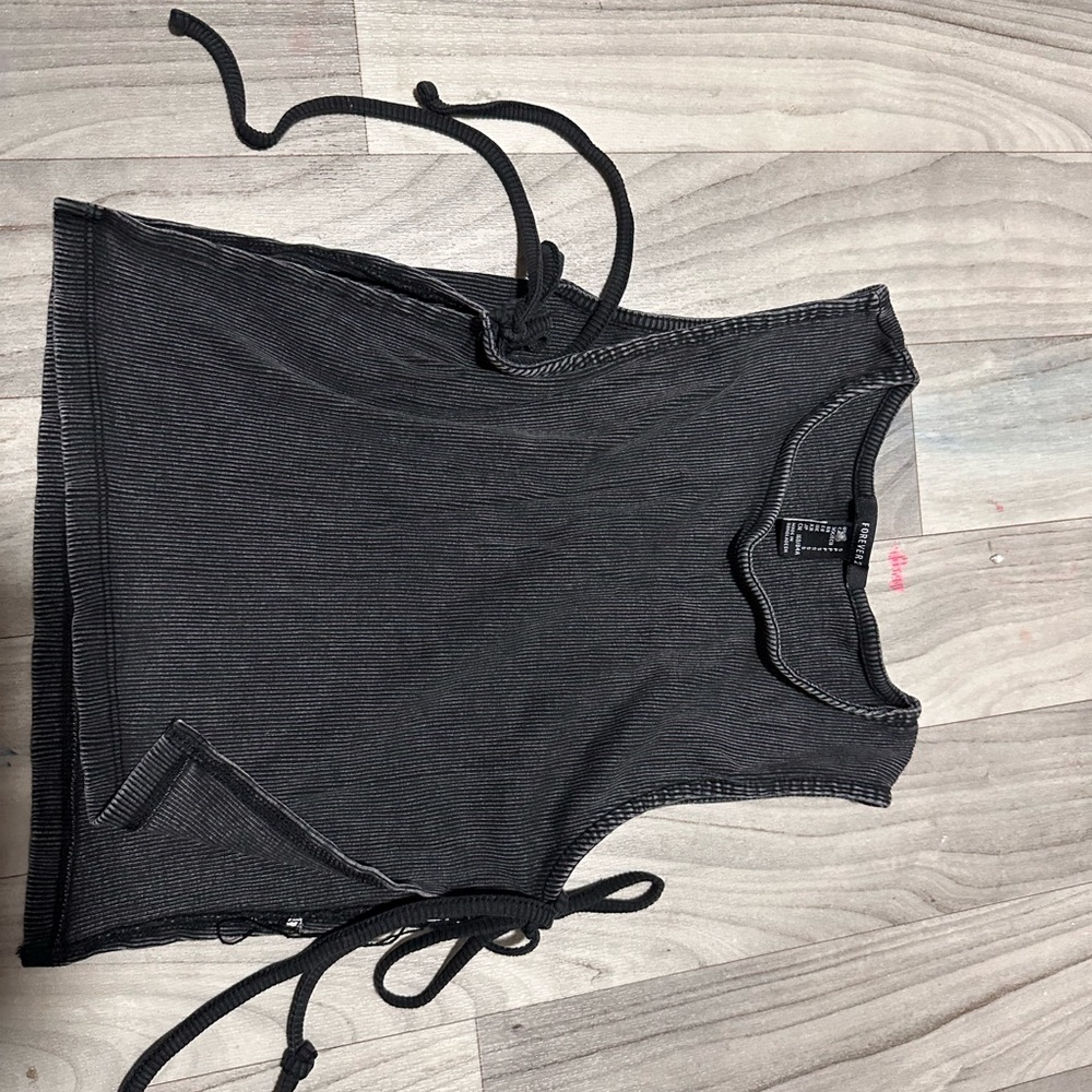 Forever 21 Charcoal and Light Gray Ribbed Top